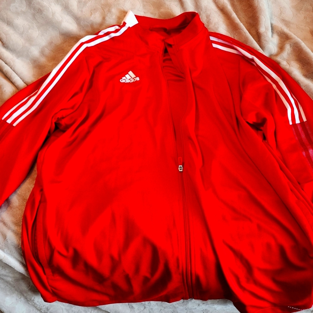 Mens 3xlt adidas red and white tiro jacket